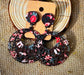 BOHEMIAN ETHNIC FABRIC PRINT WOOD EARRINGS ER189