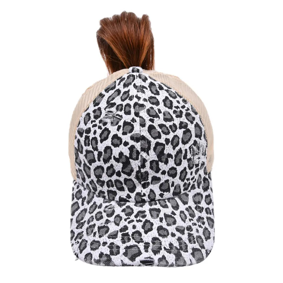 Ponytail Hat with Criss Cross Back Patterns