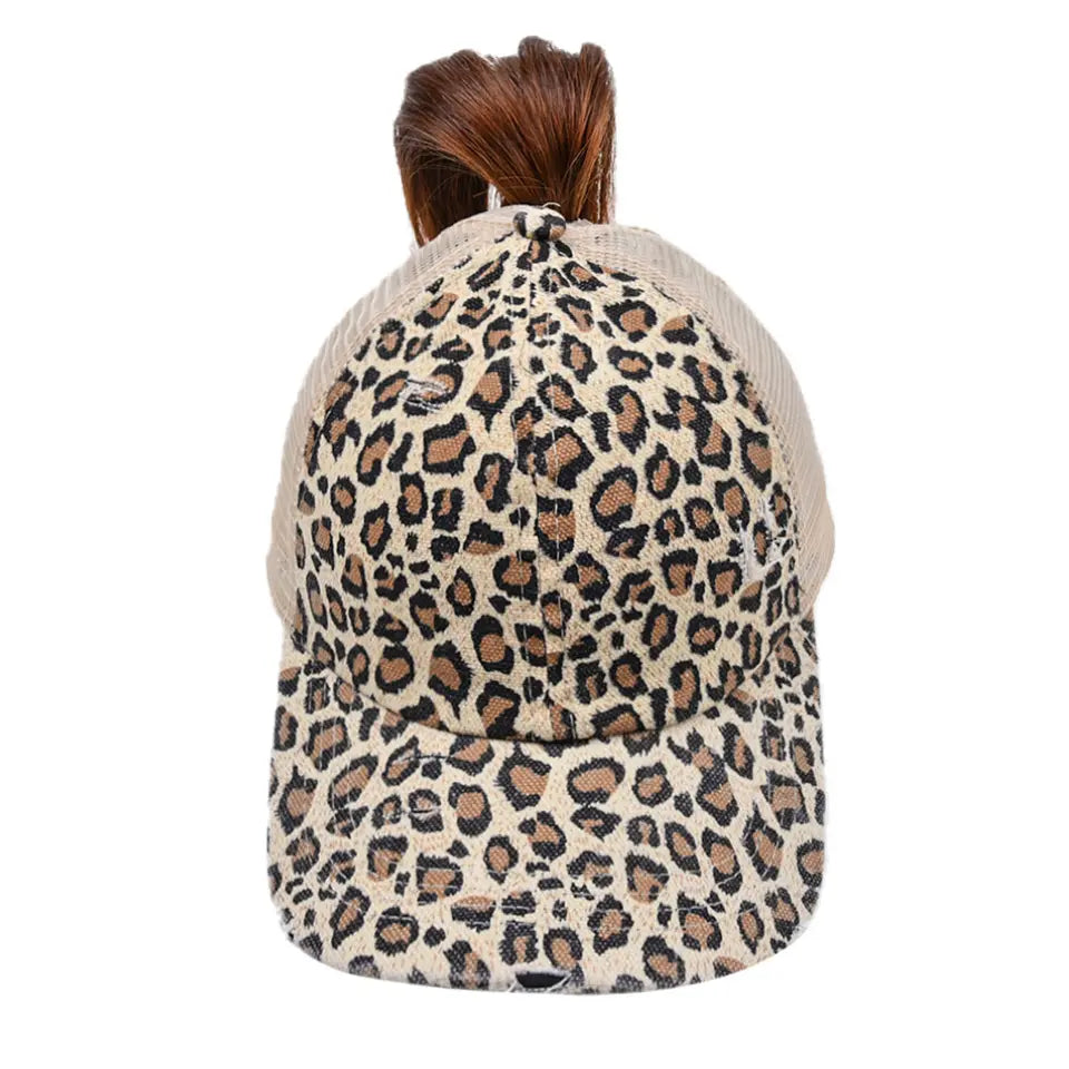 Ponytail Hat with Criss Cross Back Patterns