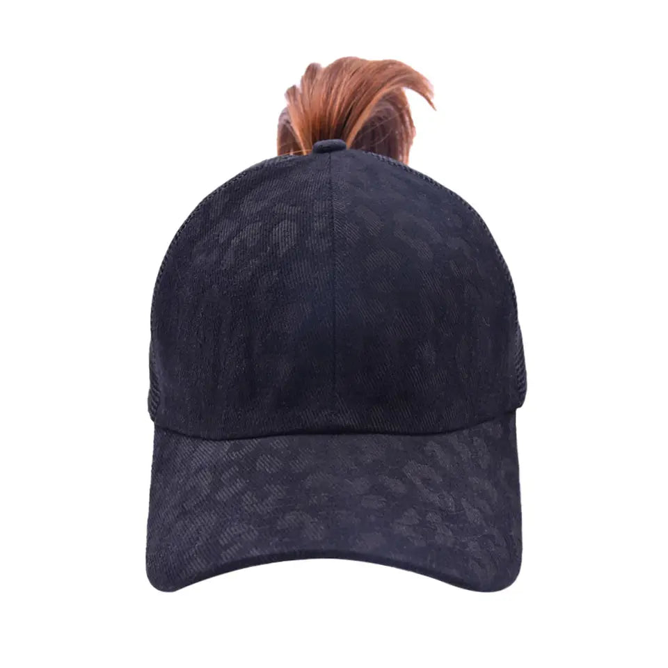 Ponytail Hat with Criss Cross Back Patterns