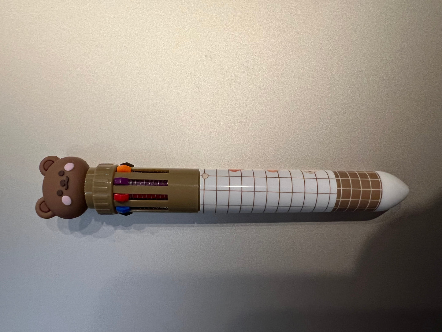 Pens:Multicolor ink pen. Ten different colors available on each pen.