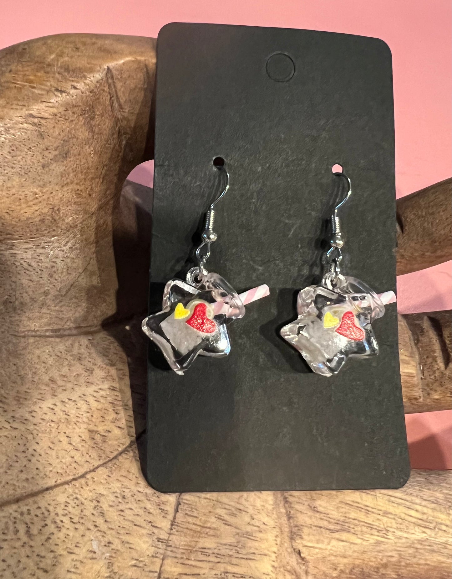 ACRYLIC CUP THEMED FISHHOOK EARRINGS