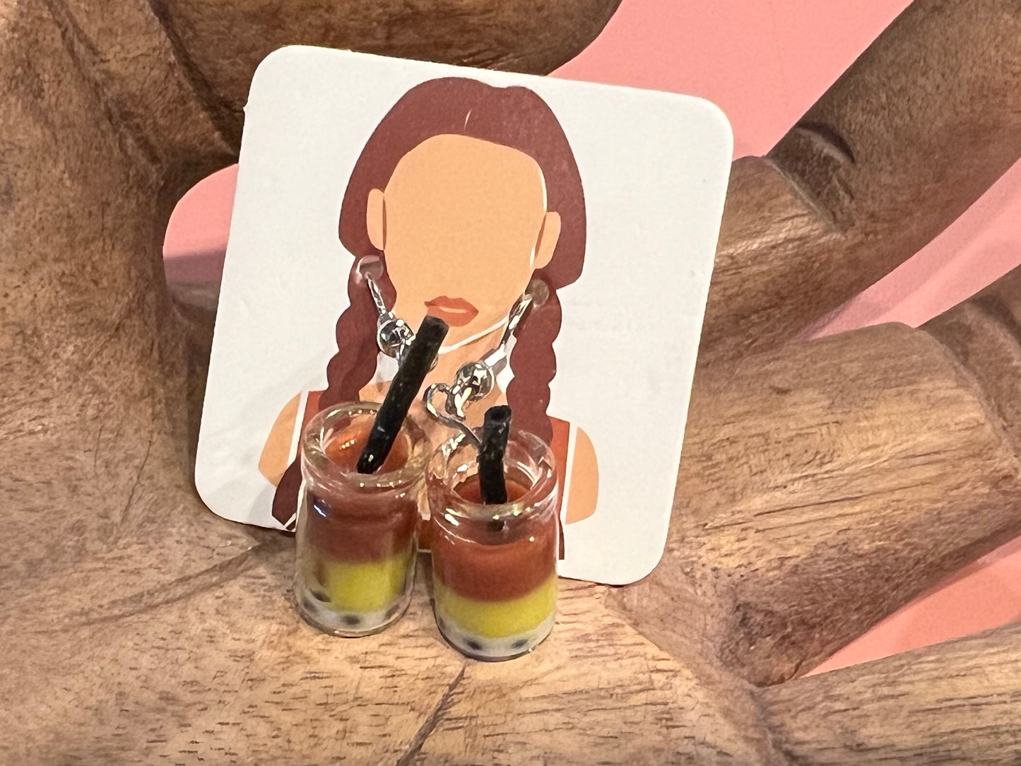 ACRYLIC CUP THEMED FISHHOOK EARRINGS