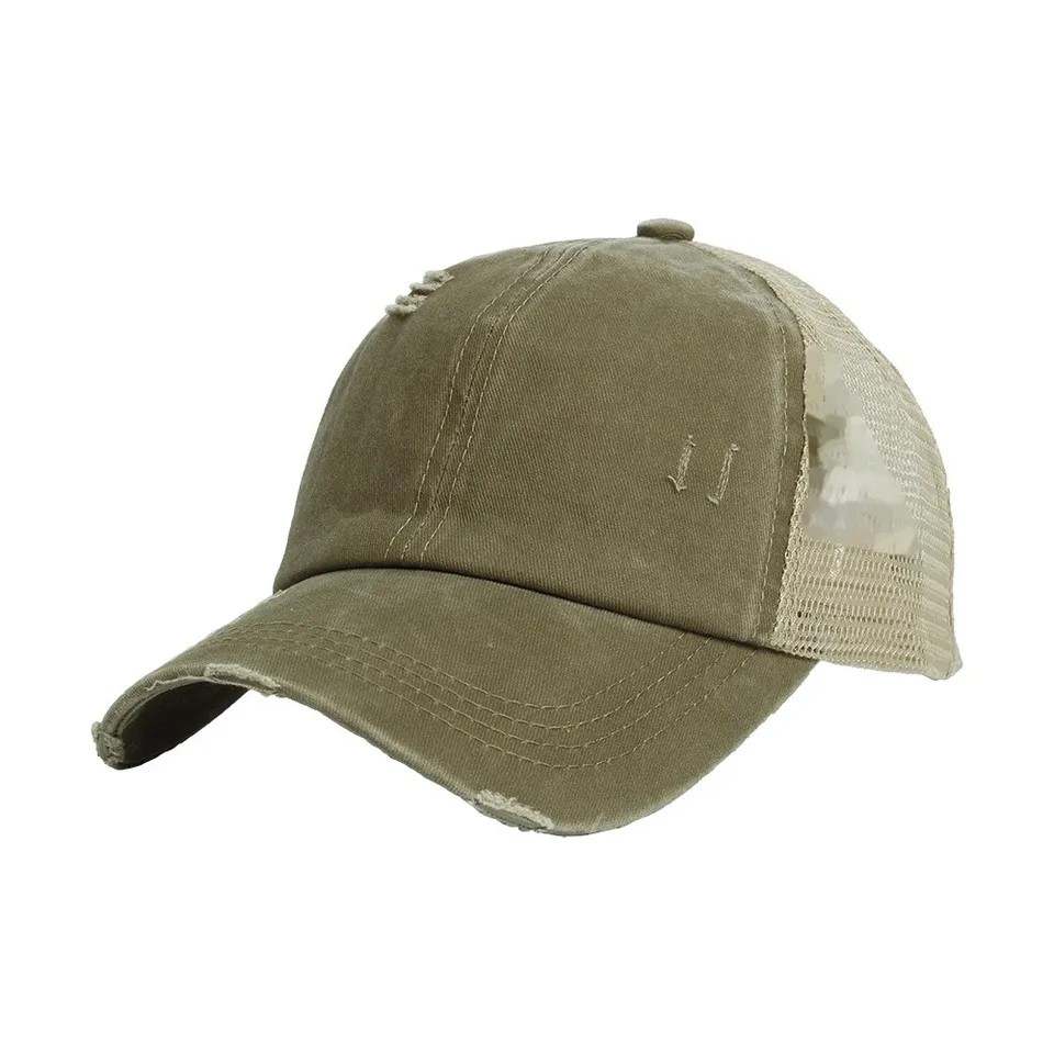 Ponytail Hat with Criss Cross Back Solids