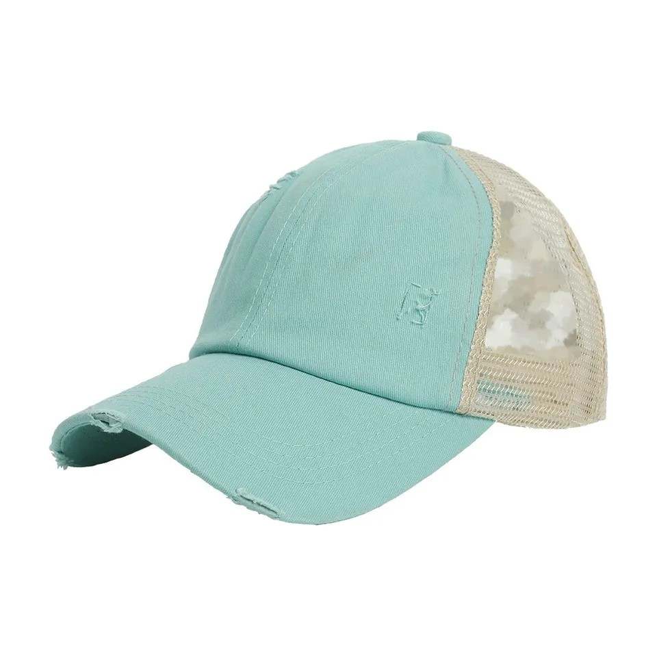 Ponytail Hat with Criss Cross Back Solids