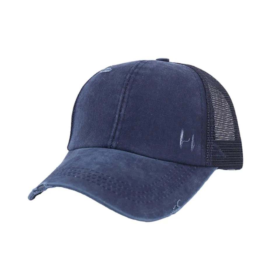 Ponytail Hat with Criss Cross Back Solids