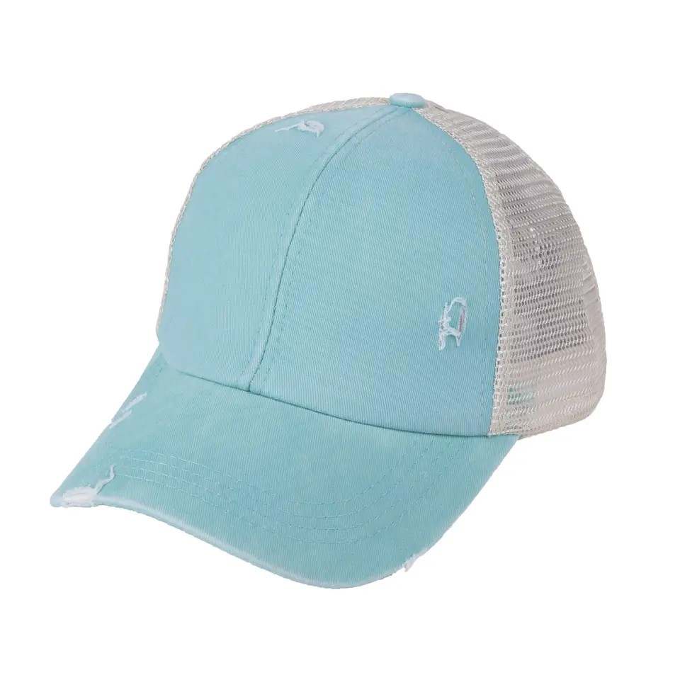 Ponytail Hat with Criss Cross Back Solids