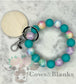 Celestial Galaxy Star Themed Colorful Silicone Stretch Wristlet Bracelet Keychain with Wooden Disc