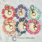 ALEXANDRA SILICONE BEADED STRETCH WRISTLET BRACELET KEYCHAIN  WITH WOODEN DISC