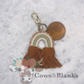 Rainbow Bohemian Macrame Keychain with Dark Disc