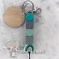 Rainbow Silicone Keychain with Wooden Disc