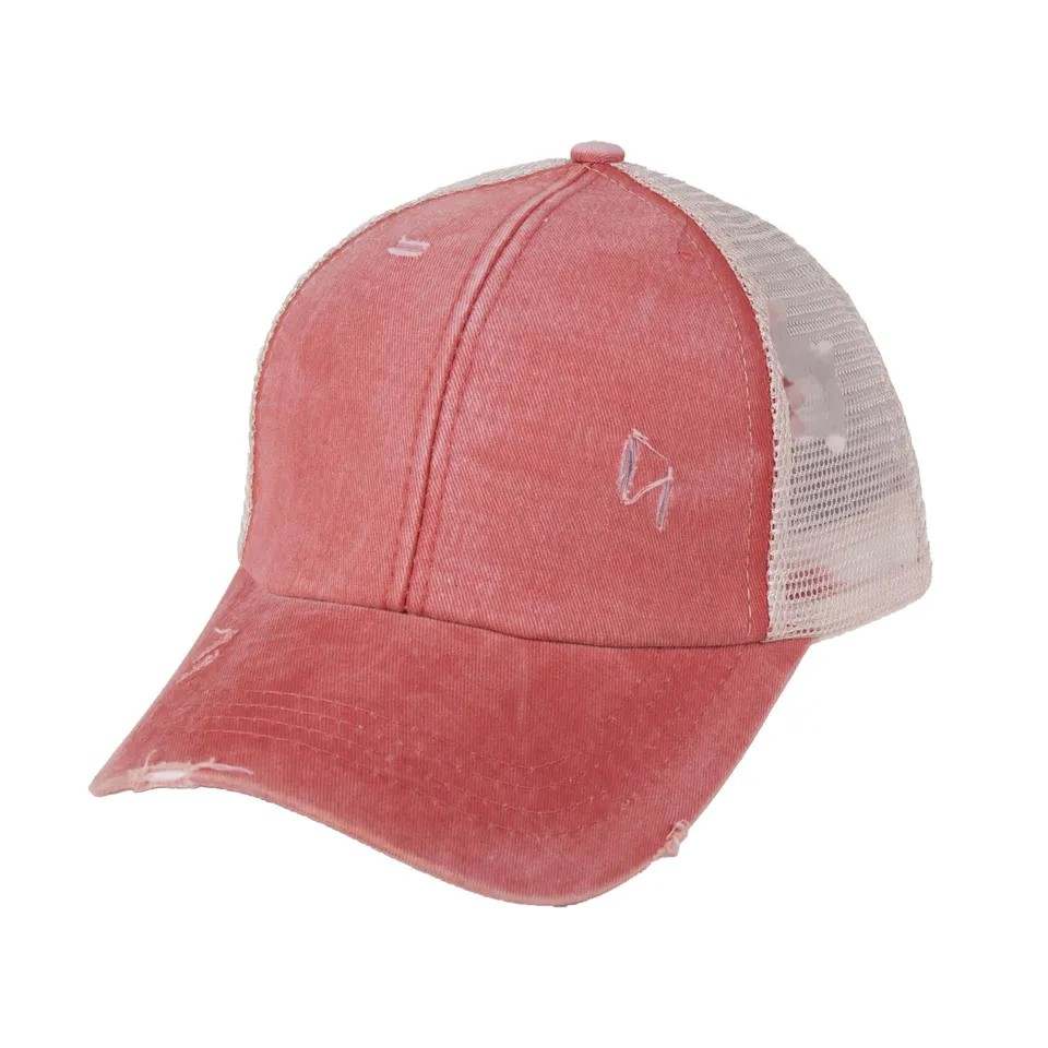 Ponytail Hat with Criss Cross Back Solids